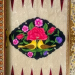 تخته نرد دالبر خاتم طرح گل و مرغ کد 7224 m - Image 5