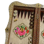 تخته نرد دالبر خاتم طرح گل و مرغ کد 7239 m - Image 4