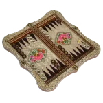 تخته نرد دالبر خاتم طرح گل و مرغ کد 7239 m - Image 3