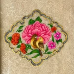 تخته نرد دالبر خاتم طرح گل و مرغ کد 7239 m - Image 5
