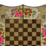 تخته نرد دالبر خاتم طرح گل و مرغ کد 7239 m - Image 6