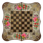تخته نرد دالبر خاتم طرح گل و مرغ کد 7239 m - Image 2