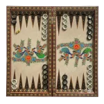 تخته نرد خاتم طرح گل و مرغ کد 7268 m