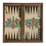 تخته نرد خاتم طرح گل و مرغ کد 7278 m