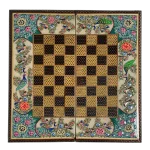 تخته نرد خاتم طرح گل و مرغ کد 7270 m - Image 2
