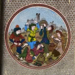 تخته نرد خاتم گرد 70طرح چوگان و بزم کد 7317 m - Image 3