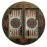 تخته نرد خاتم گرد 60 سانتی تذهیب طرح کاوالیر