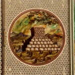 تخته نرد خاتم گرد 70 سانتی طرح مقبره کوروش و اصفهان 7323 m - Image 8