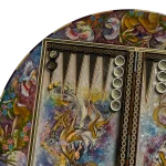تخته نرد خاتم گرد 70 سانتی طرح بهارین - Image 5