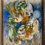 تخته نرد خاتم روگرد 60 سانتی طرح پارلا - Image 6