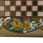 تخته نرد خاتم روگرد 60 سانتی طرح پارلا - Image 7