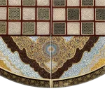 تخته نرد خاتم گرد تذهیب طرح ترنج فاخر - Image 6