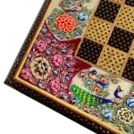 تخته نرد خاتم طرح گل و مرغ کد 7268 m - Image 5