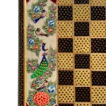 تخته نرد خاتم طرح گل و مرغ کد 7268 m - Image 6