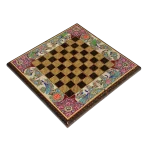 تخته نرد خاتم طرح گل و مرغ کد 7268 m - Image 7