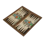 تخته نرد خاتم طرح گل و مرغ کد 7278 m - Image 3