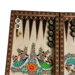 تخته نرد خاتم طرح گل و مرغ کد 7278 m - Image 4