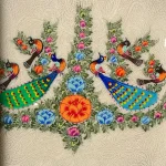 تخته نرد خاتم طرح گل و مرغ کد 7278 m - Image 5