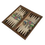 تخته نرد خاتم طرح گل و مرغ کد 7270 m - Image 3
