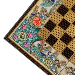 تخته نرد خاتم طرح گل و مرغ کد 7270 m - Image 6