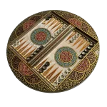 تخته نرد خاتم گرد 60 سانتی تذهیب طرح کاوالیر - Image 3