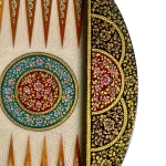 تخته نرد خاتم گرد 60 سانتی تذهیب طرح کاوالیر - Image 5