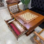 میز تخته نرد و شطرنج ۶ بازی وزیری قهوه ای