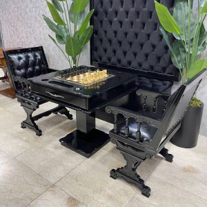 میز تخته نرد و شطرنج ۶ بازی وزیری مشکی