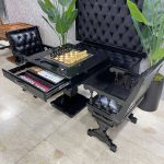 میز تخته نرد و شطرنج ۶ بازی وزیری مشکی