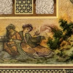 تخته نرد خاتم طرح جمع درباریان - Image 7