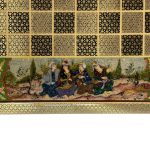 تخته نرد خاتم طرح بزم و چوگان کد 5909 m - Image 6