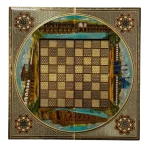 تخته نرد خاتم طرح اصفهان کد 6536 m - Image 2