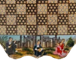 تخته نرد خاتم 60 کنگره ای طرح شقایق نقش - Image 9