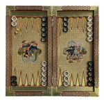تخته نرد خاتم طرح بزم و چوگان کد 5909 m