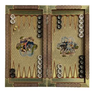 تخته نرد خاتم طرح بزم و چوگان کد 5909 m