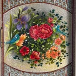 تخته نرد خاتم مگنتی گل و مرغ کد 6591 m - Image 4