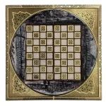 تخته نرد خاتم طرح شهر نور - Image 2