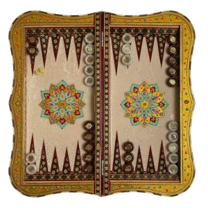 تخته نرد خاتم دالبر تذهیب طرح لاله دیار