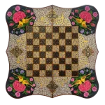 تخته نرد دالبر خاتم طرح گل و مرغ کد 7224 m - Image 2
