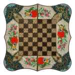 تخته نرد دالبر خاتم طرح گل مرغ کد 7228 m - Image 2