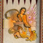تخته نرد خاتم طرح چنگ فروغ - Image 5